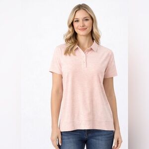 IceMood Women’s Short Sleeve Polo Shirt – Light Pink – Size Small